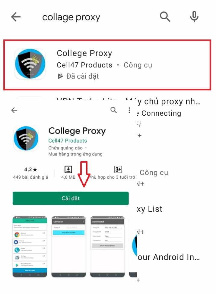 Hướng dẫn Fake IP Proxy trên Điện thoại Android bằng ứng dụng College Proxy