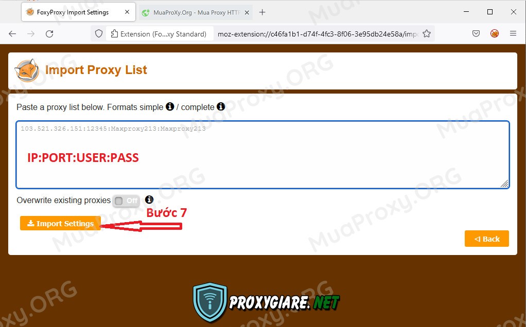 Hướng dẫn Fake Proxy dân cư 139k/GB trên trang FireFox